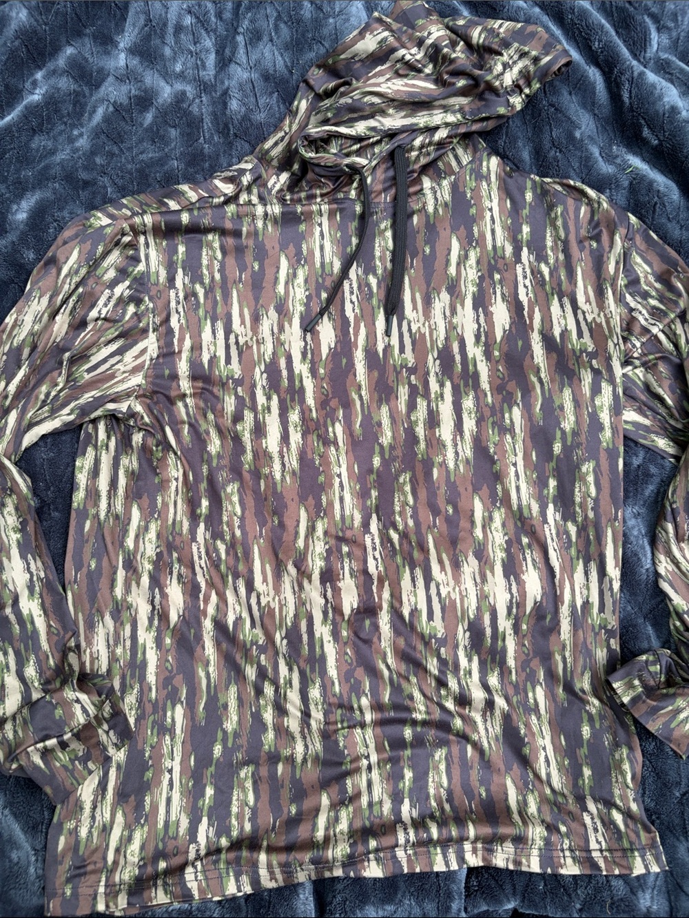BURLEBO Green Brown Camo Performance Hoodie Jacket